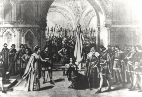 Сцена первой постановки оперы «Орлеанская дева». 13 февраля 1881 год