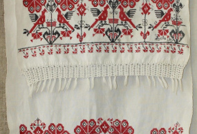 Полотенце домотканое, украшено вышивкой. ХIХ в., Российская империя