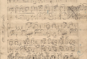 П.И. Чайковский. «У камелька» страница из факсимиле «Времена года» для фортепиано, Москва 1978 г. 
