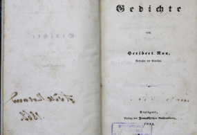 Heribert Rau. Gedichte. Германия, г. Штутгарт, 1843 г. 