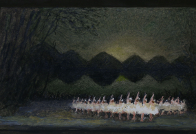 Зарисовка сцены II картины I акта балета П.И. Чайковского "Лебединое озеро".